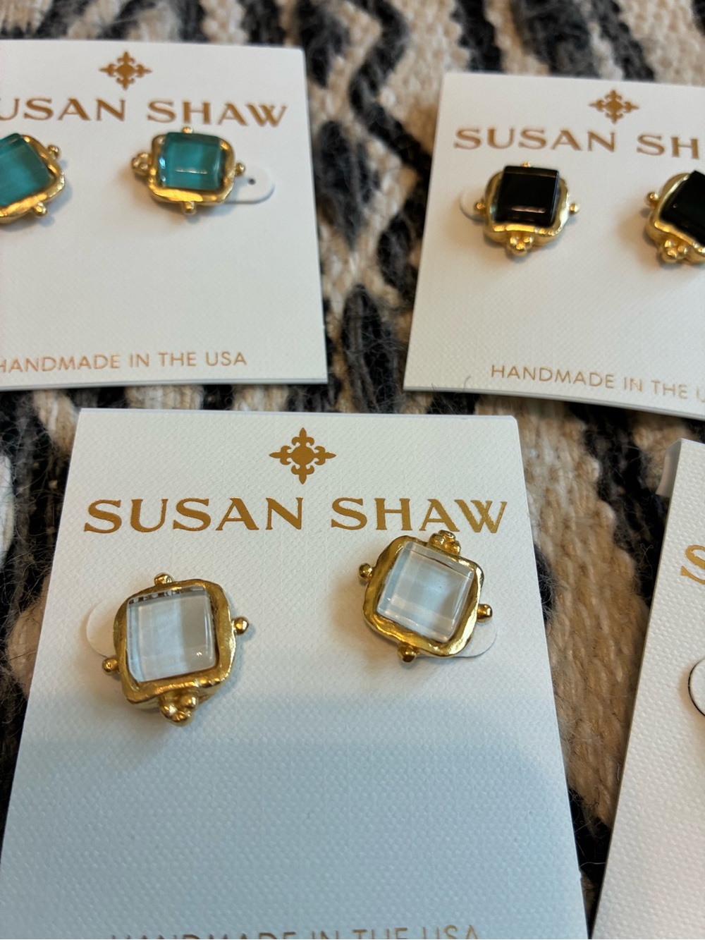 Susan Shaw Charlotte Stud Earrings!! Choose your color - Picture 3 of 8
